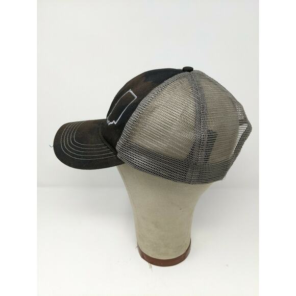 John Deere Brand Trucker Hat Meshback Snapback Build Indiana Black & Grey - Picture 4 of 11